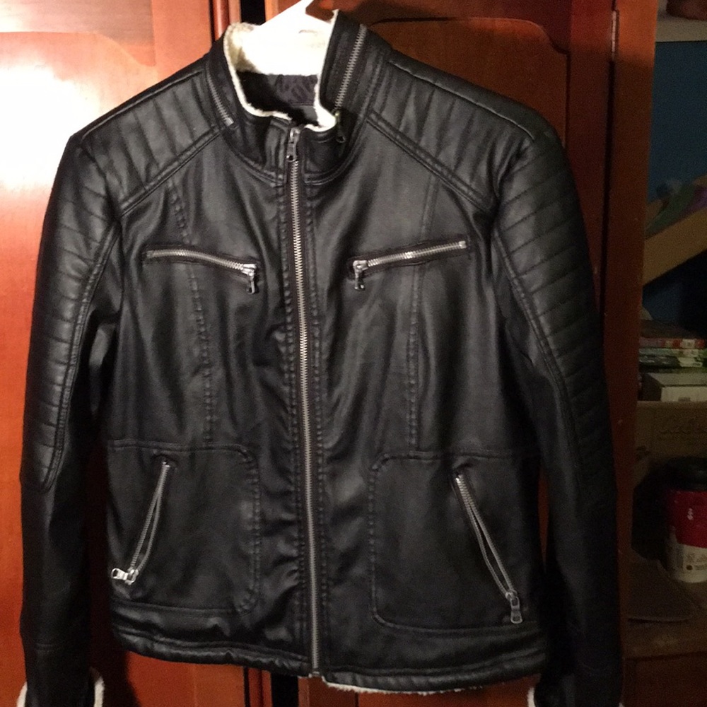 NWT Chaps faux leather jacket, women’s medium